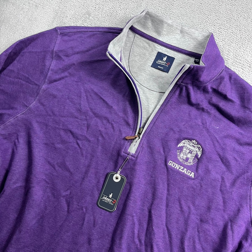 Johnnie-O Mens Gonzaga College High School Sully Quarter Zip Pullover Purple M